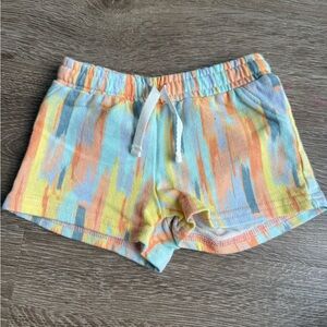 Carter's Pastel Brushstroke Knit Athletic Shorts - Blue, Peach, Yellow, Cream